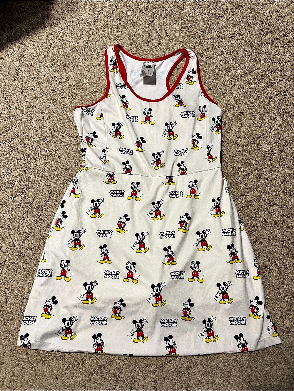 Disney Mickey Mouse Active Tank Dress Mickey Print Mini Dress